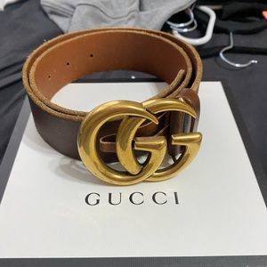 Brown Leather Gucci Belt
